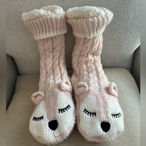 Long knitted fox socks